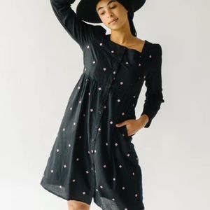 piper & scoot embroidered square neck dress